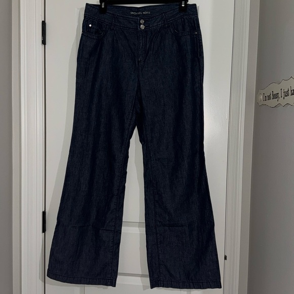 Michael Kors wide leg denim look dress pants/ trousers. EUC SIZE 14W - Picture 1 of 8
